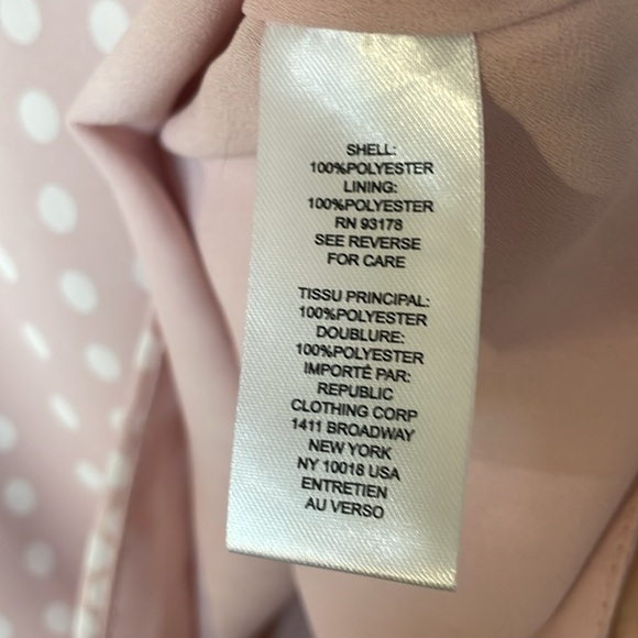 T Tahari Pink White Polka Dot Tank Blouse S - Picture 6 of 8